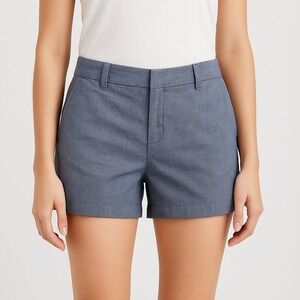 Tommy Hilfiger Blue Chambray Linen Blend Shorts Womens Size 6 Lightweight Summer